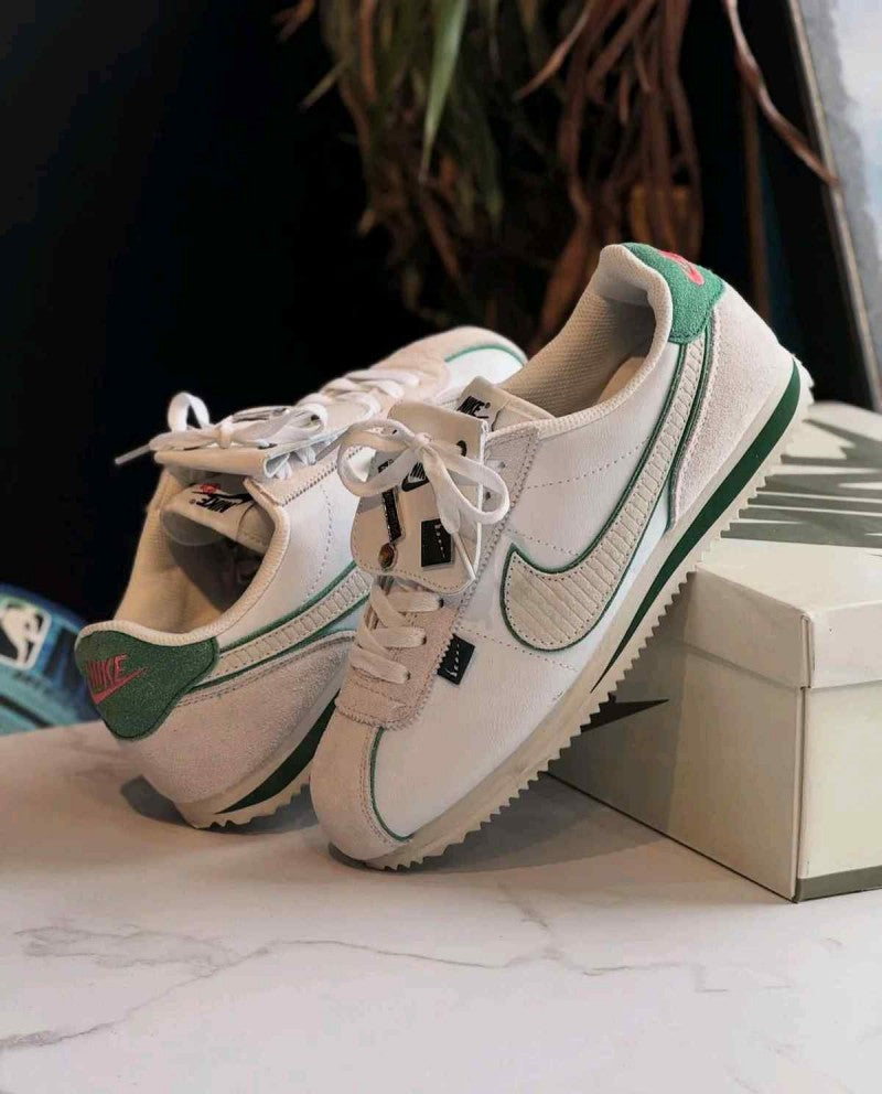 Nike Cortez White Green Suede