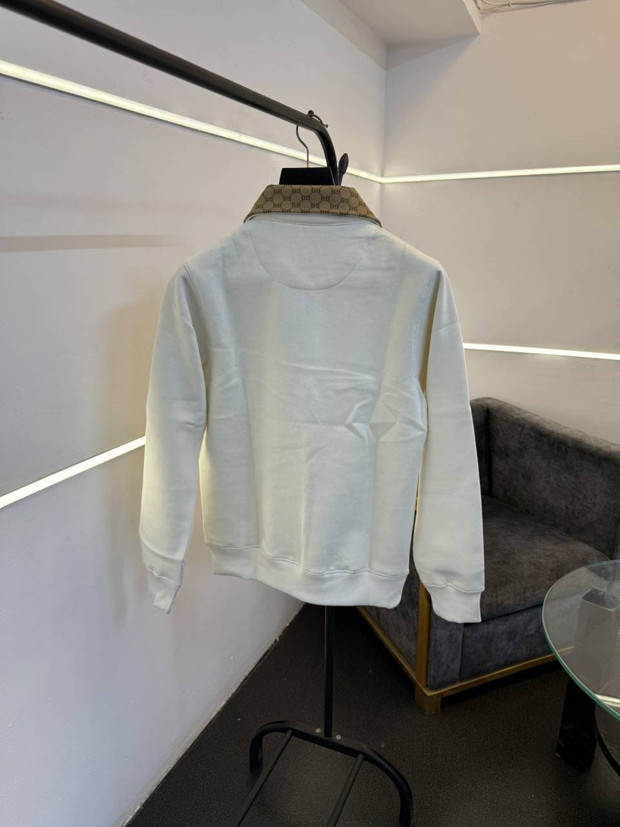 Gucci imported half zip imported sweatshirt cream