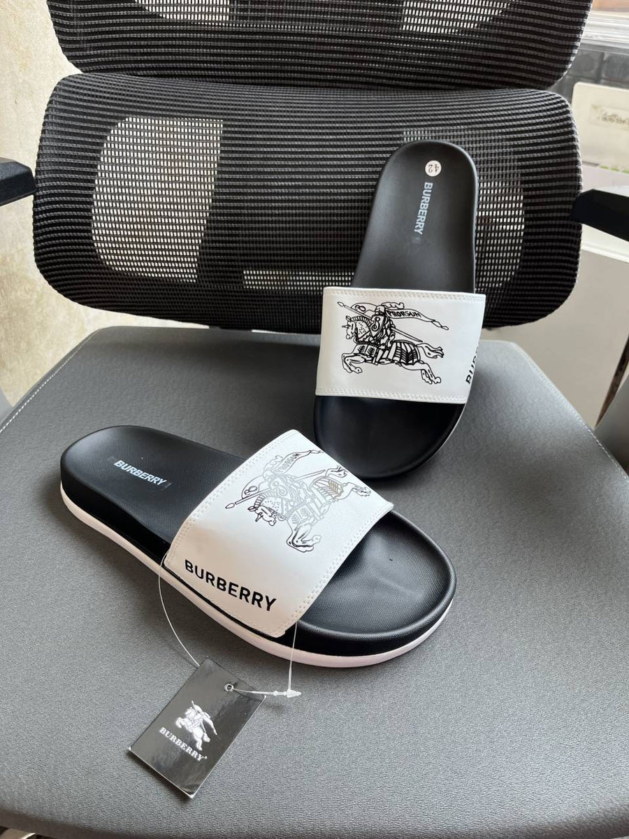 Burberry Print Comfort Slides white