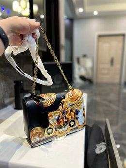 Versace Jeans Couture Crystal Medusa Shoulder Bag With OG Box & Dust Bag (Coloured Flower - 979)