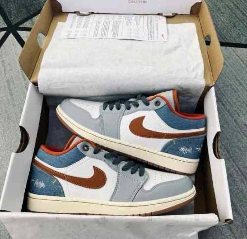 Jordan 1 Low Repaired Denim For mens
