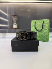 Gucci_Gold Black Premium Quality Belt Fa 1305