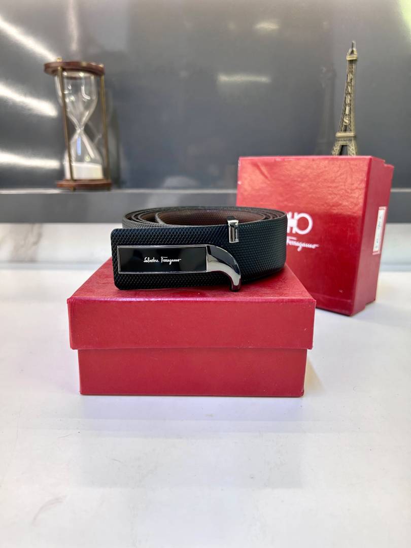 Salvatore Feragamo Black Premium Quality Belt Fa 901