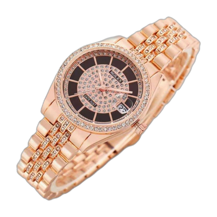 Rolex Ladies Crystal Date Just Quartz Rose-Gold Marhoon