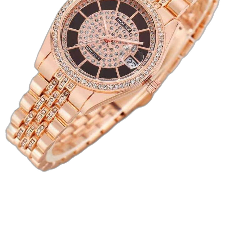 Rolex Ladies Crystal Date Just Quartz Rose-Gold Marhoon