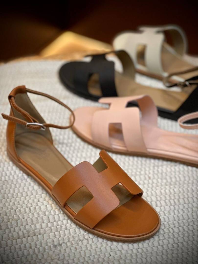 Hermes Santorini Brown Fix Price Sandal For Woman With OriginalBox