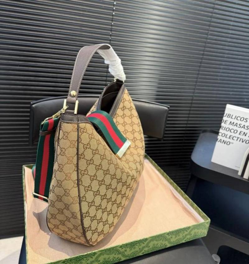 Gucci GG Giglio Horsebit Supreme Premium Tote Bag With OG Box & Dust Bag (Brown - 1217)