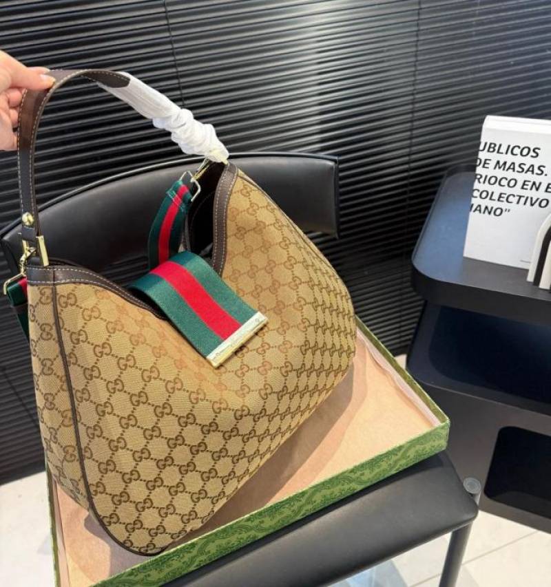 Gucci GG Giglio Horsebit Supreme Premium Tote Bag With OG Box & Dust Bag (Brown - 1217)