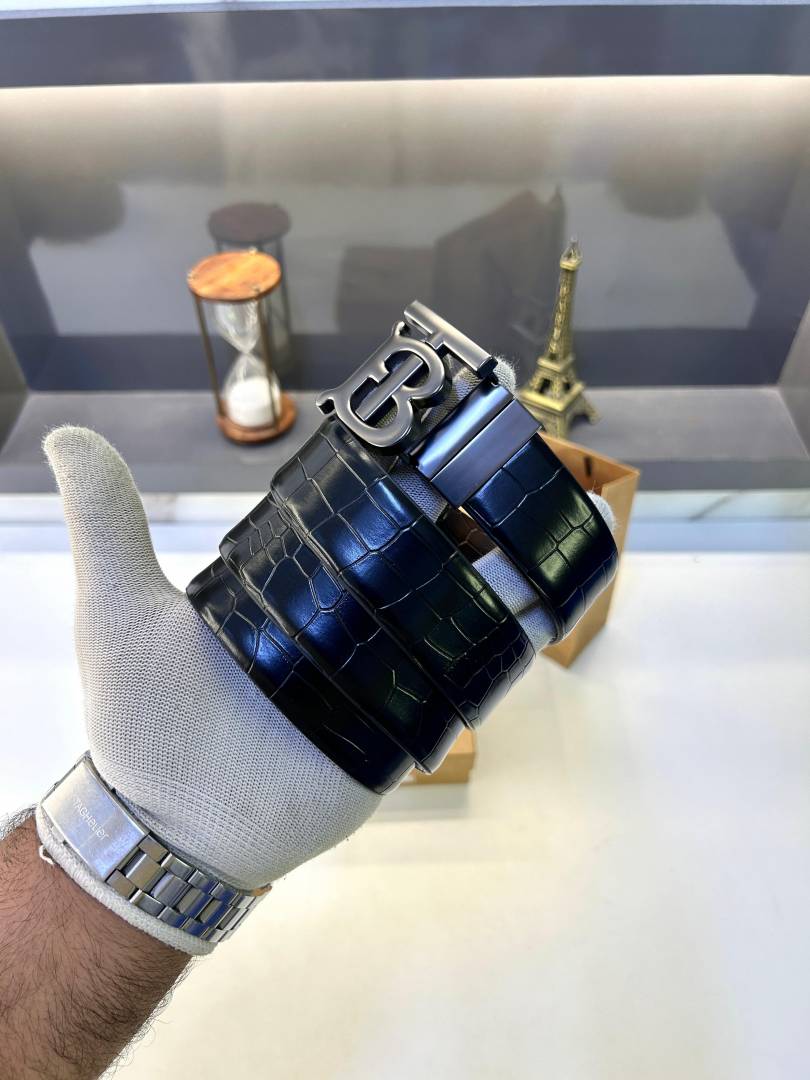 Burberry Grey Reversible Belt Fa 661