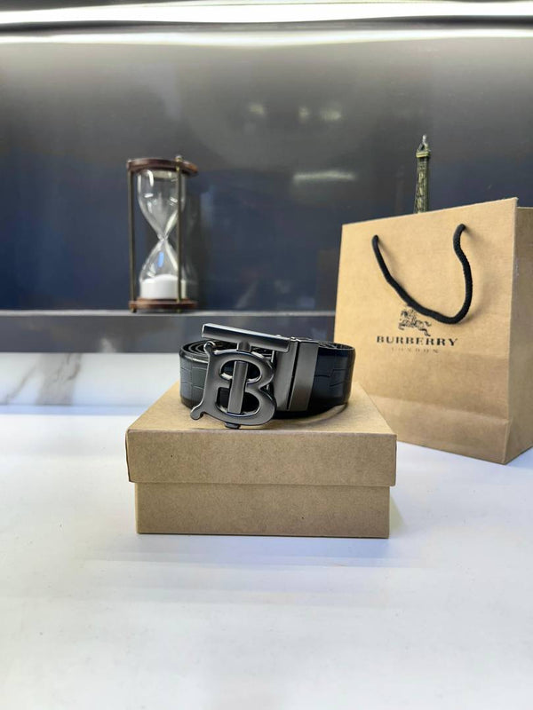 Burberry Grey Reversible Belt Fa 661