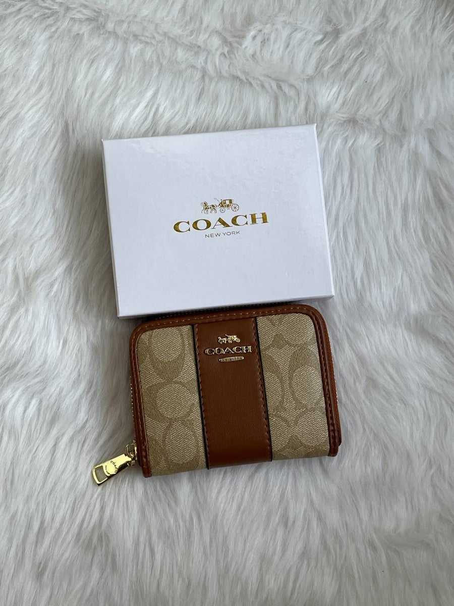 Coach 111 Wheat Mini Wallet With Original Box