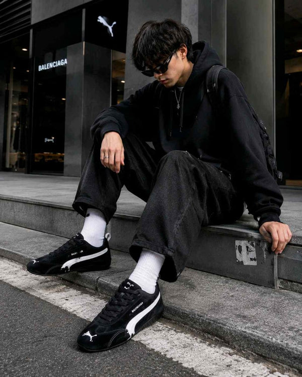 Puma x Balenciagaa Speedcat Suede Distressed BLACK 2510