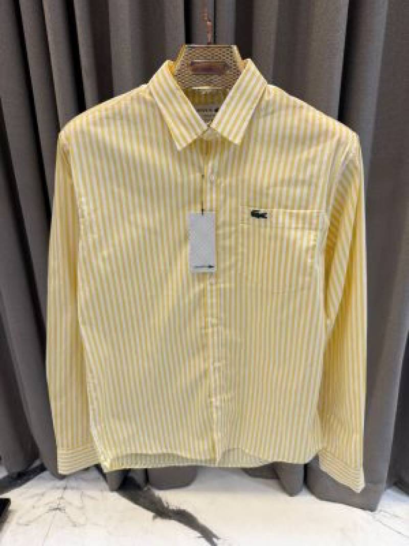 Lacost imported checks yellow shirt
