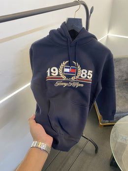 Tommy hilfigar heavy gsm inside fleece embroidery hoodie navy blue