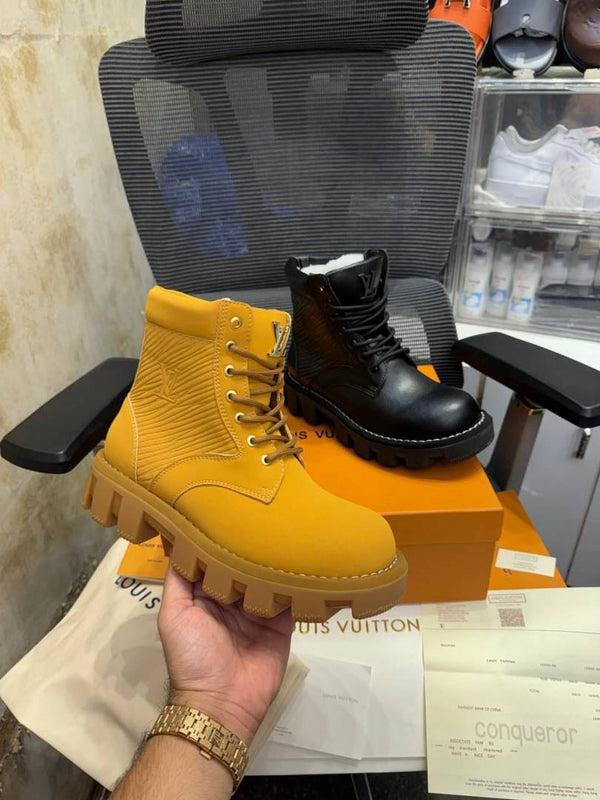 Louis Vuitton LV Checker Ranger Boots Tan