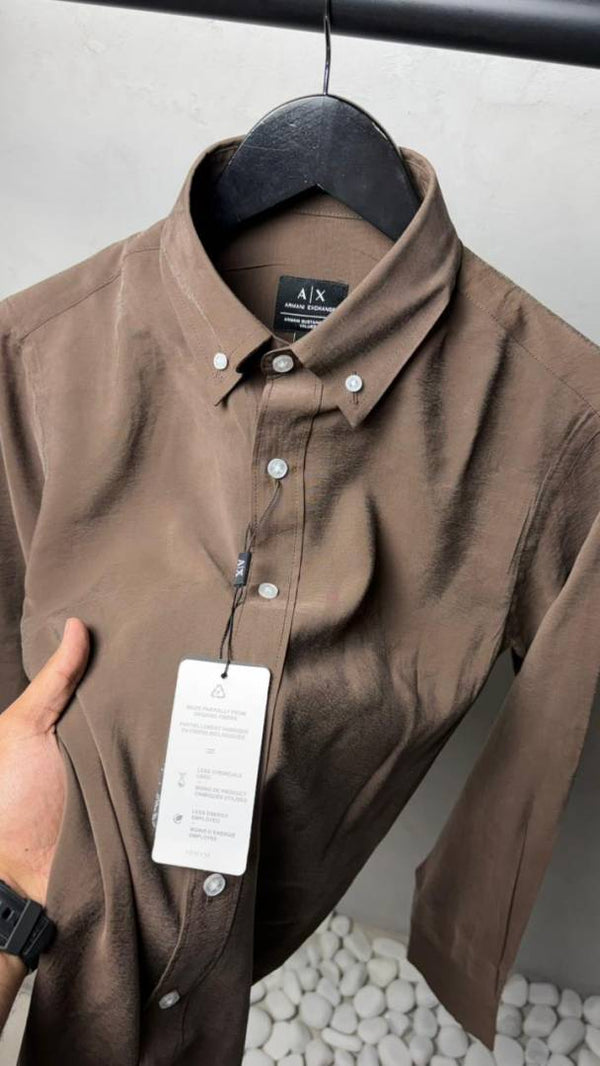 Armani Exchang e AX Premium Polycotton Silk Shirts. 2443.