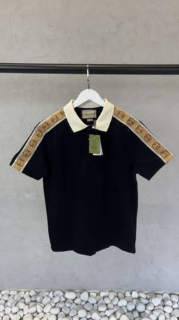 Gucci Signature GG Trim Polo T-Shirt Black 1030