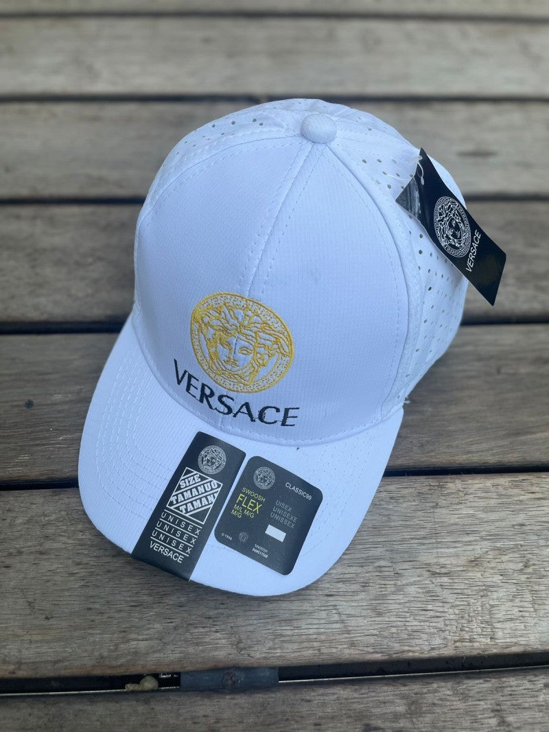 Versace Front Gold Medusa Logo Black And White Net Premium Unisex Cap (With Box) 747