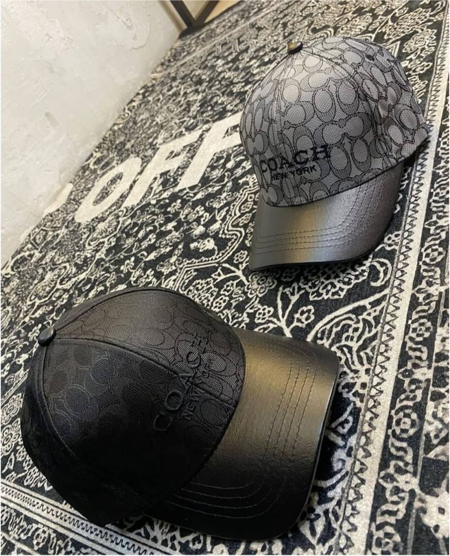 Coach_new_york_Monogram_Silver_Logo_Premium_Unisex_Cap_With_Safety_Box