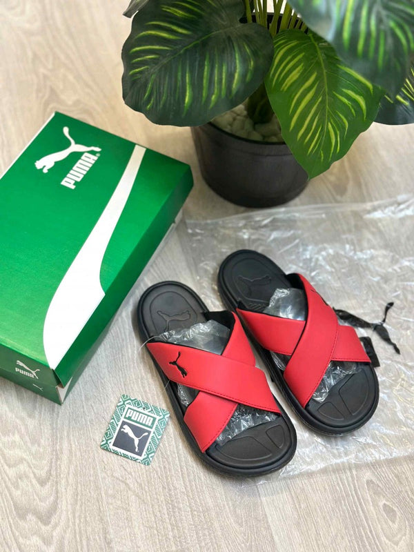 Puma Softride Seave Cross Strap Red Slides