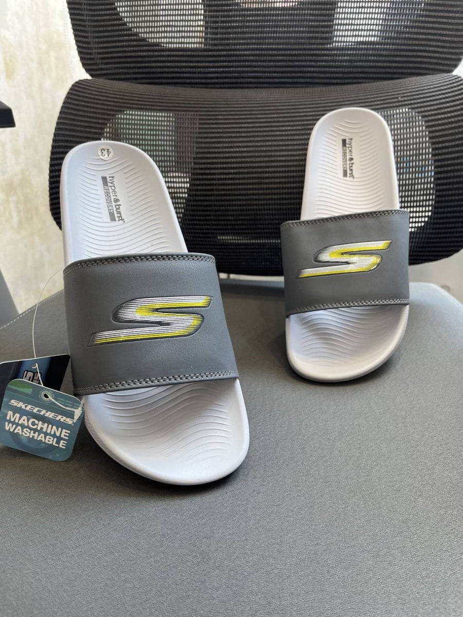 Skechers Hyper Burst Soft Slides S Print Grey