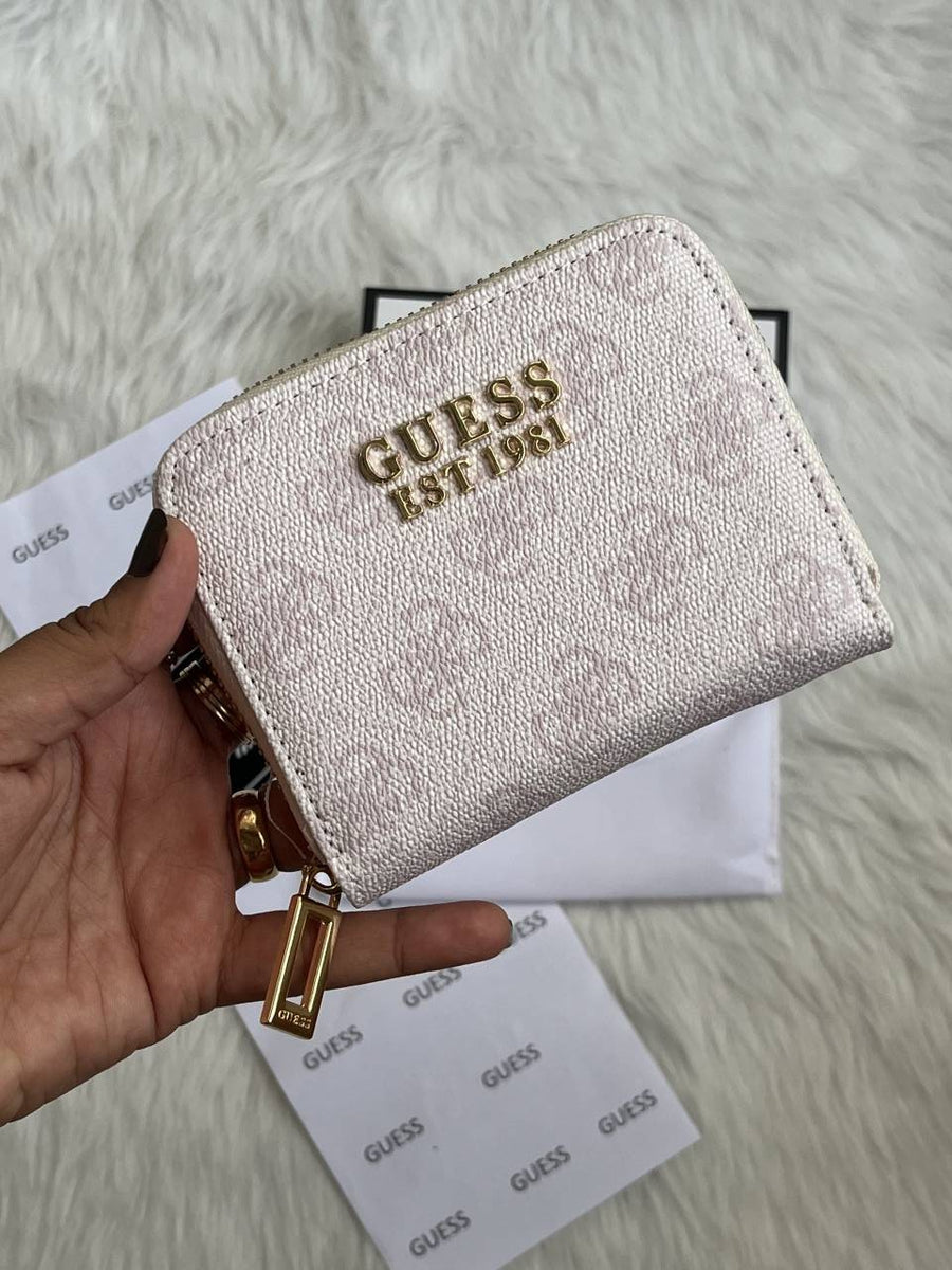 Guess 03 Light Purple Mini Zippy Wallet With Original Box - Dust Cover - Card Premium Packing