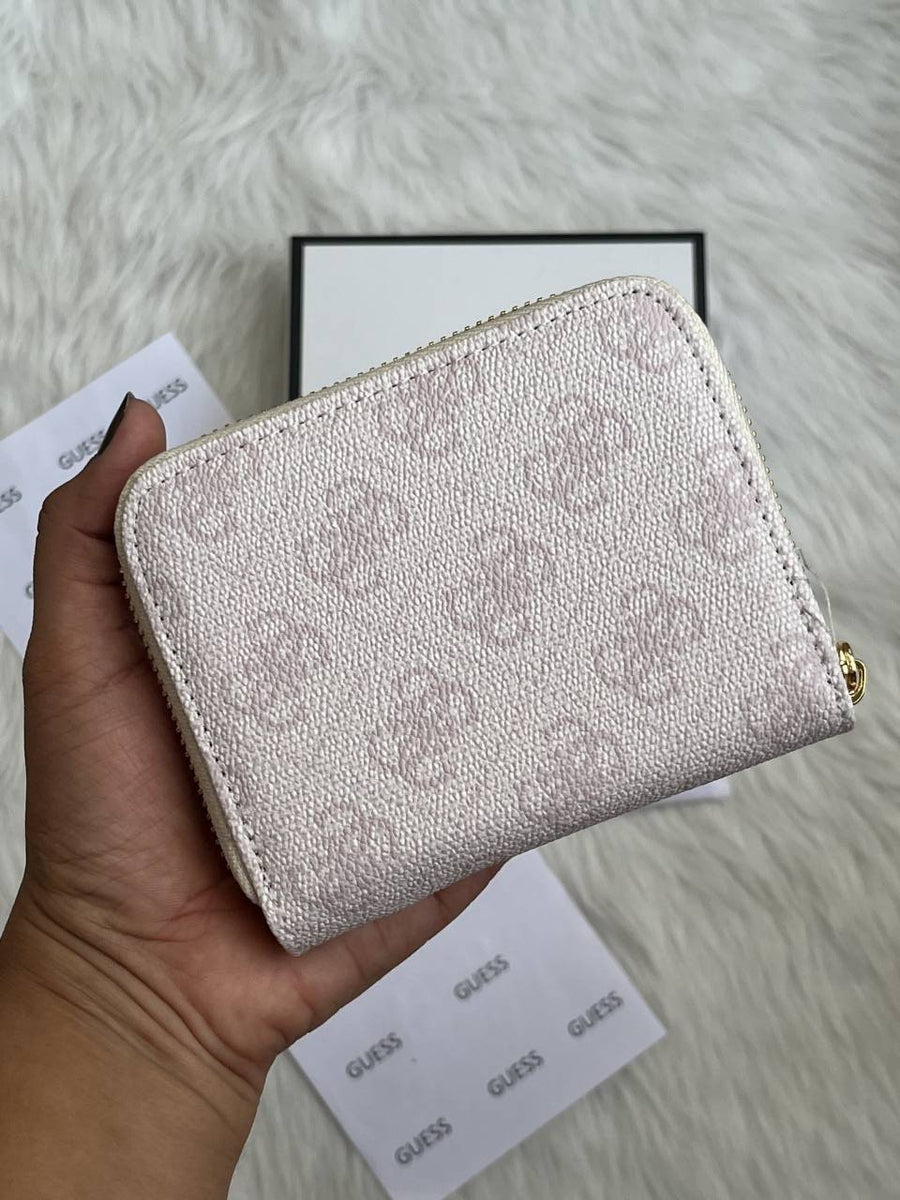 Guess 03 Light Purple Mini Zippy Wallet With Original Box - Dust Cover - Card Premium Packing