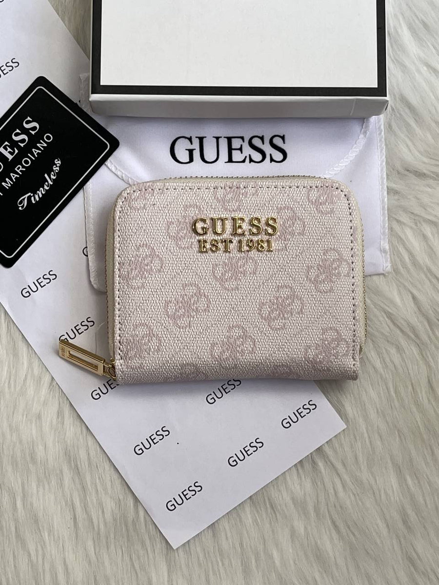 Guess 03 Light Purple Mini Zippy Wallet With Original Box - Dust Cover - Card Premium Packing