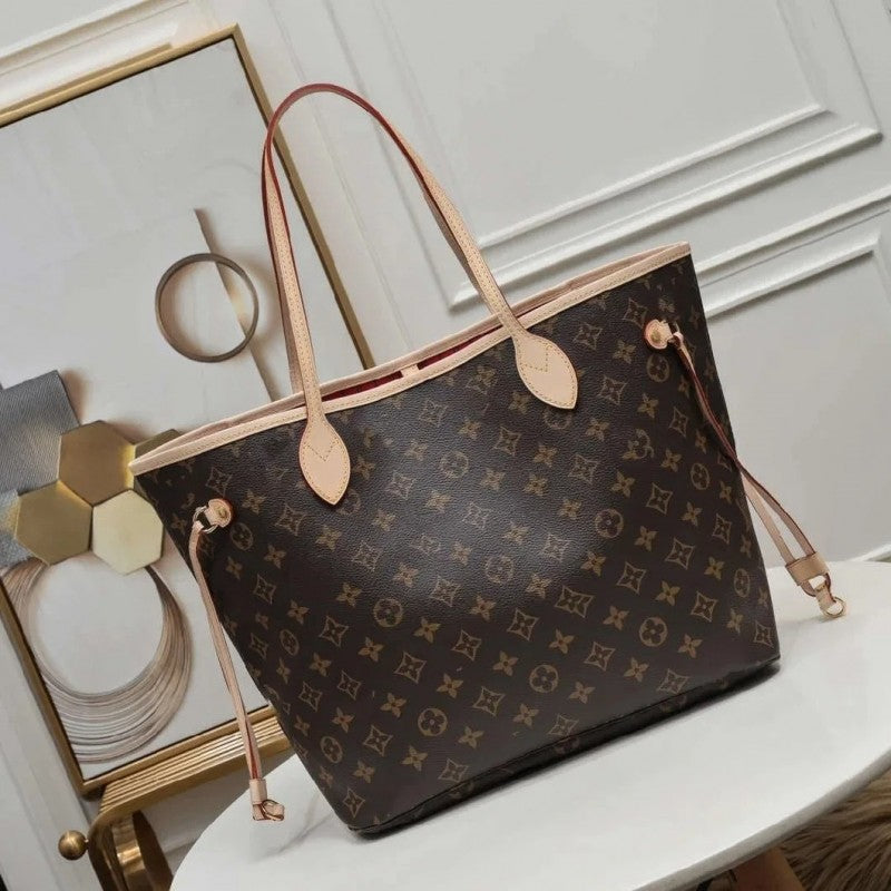 Louis Vuitton_LV Neverfull Tote Bag With Extra Pouch & Dust Bag (Brown Monogram - 865)