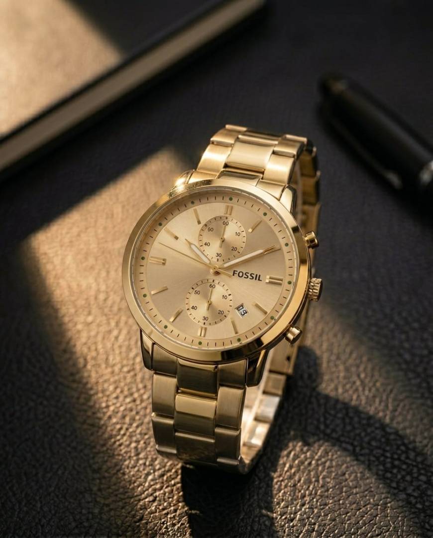 Fossil Minimalist Chronograph Gold