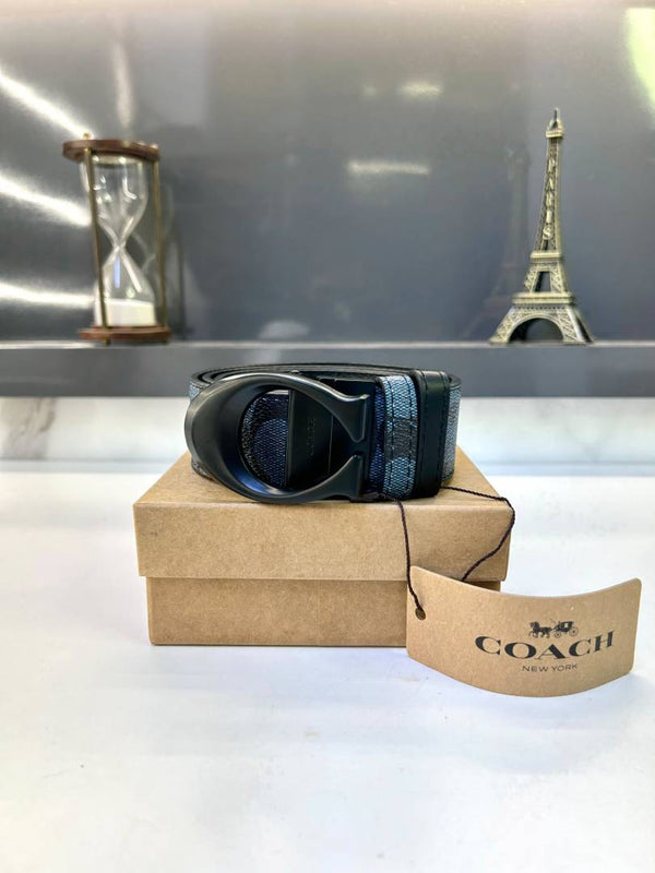 Coach Black Blue Premium Quality Belt Fa 910