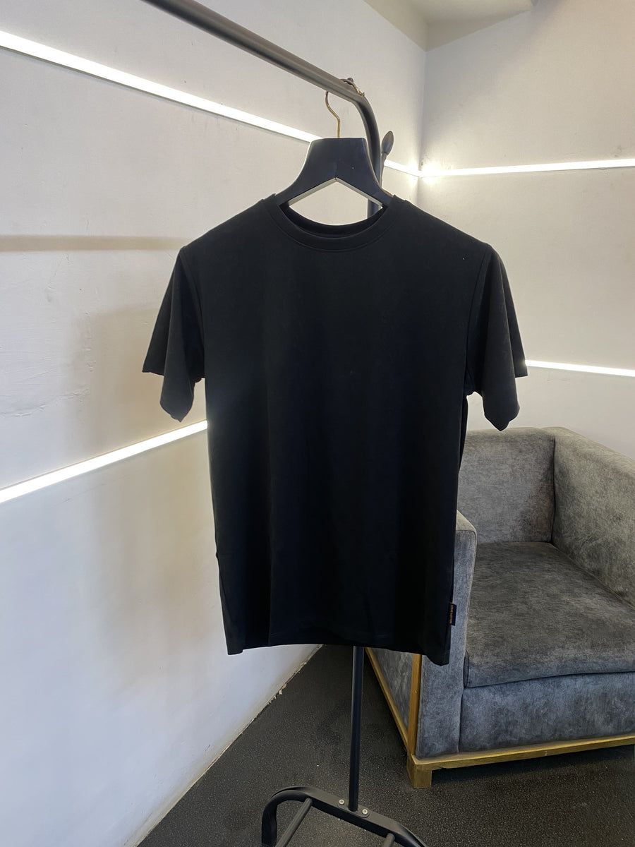 Louis Vuitton laser cut monogram round neck tshirt black sale