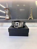 Boss_ Black Grey Reversible Belt Fa 762