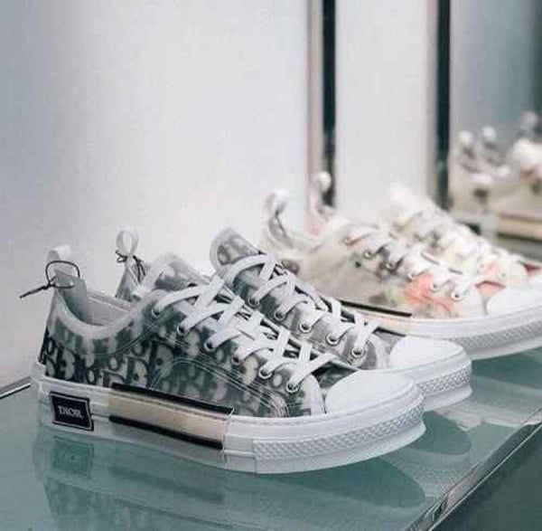 Dior b23 oblique low top sneaker white black canvas