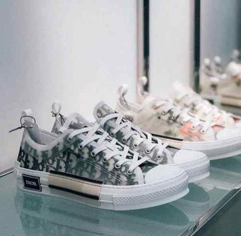 Dior b23 oblique low top sneaker white black canvas
