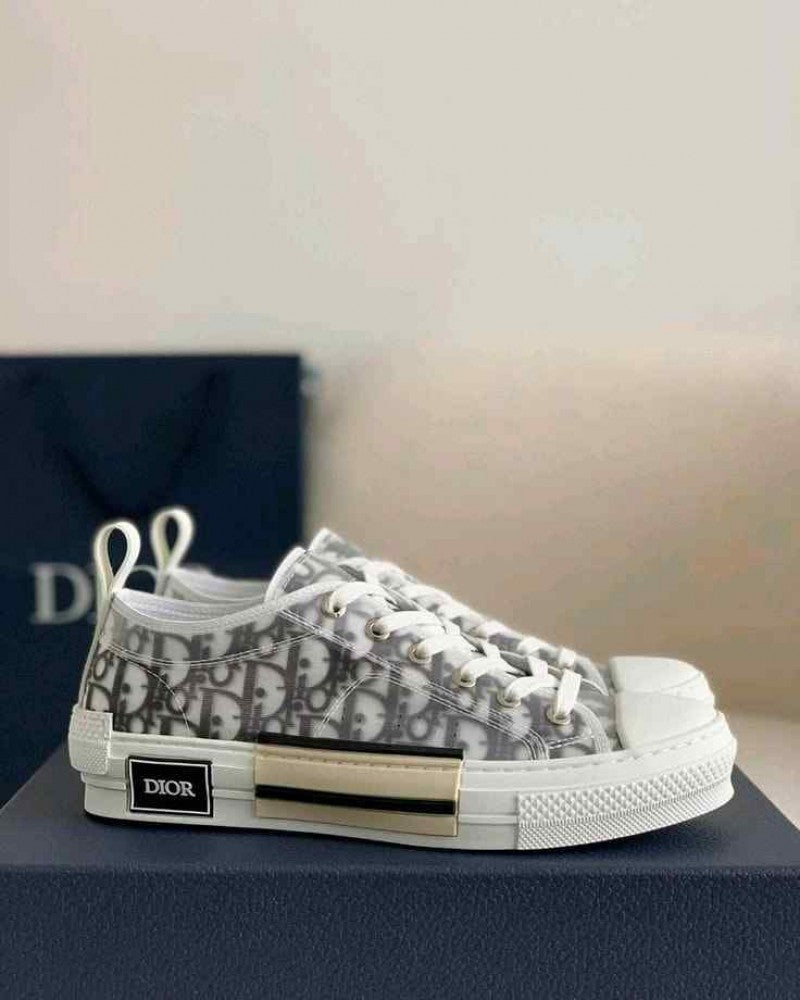 Dior b23 oblique low top sneaker white black canvas