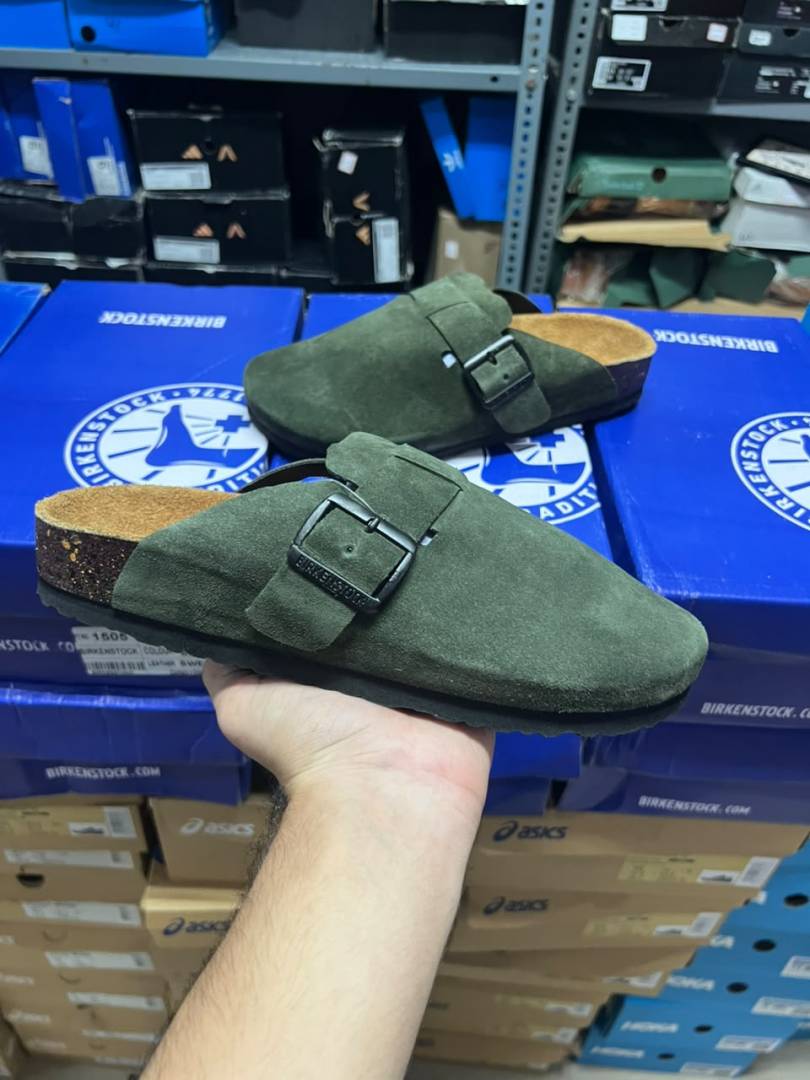 Birkenstock Boston GREEN SUEDE 1909