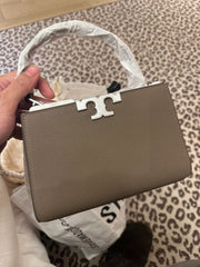 Tori Burch_Khakhi_Mini_Eleanor_Satchel_Bag_With_Box