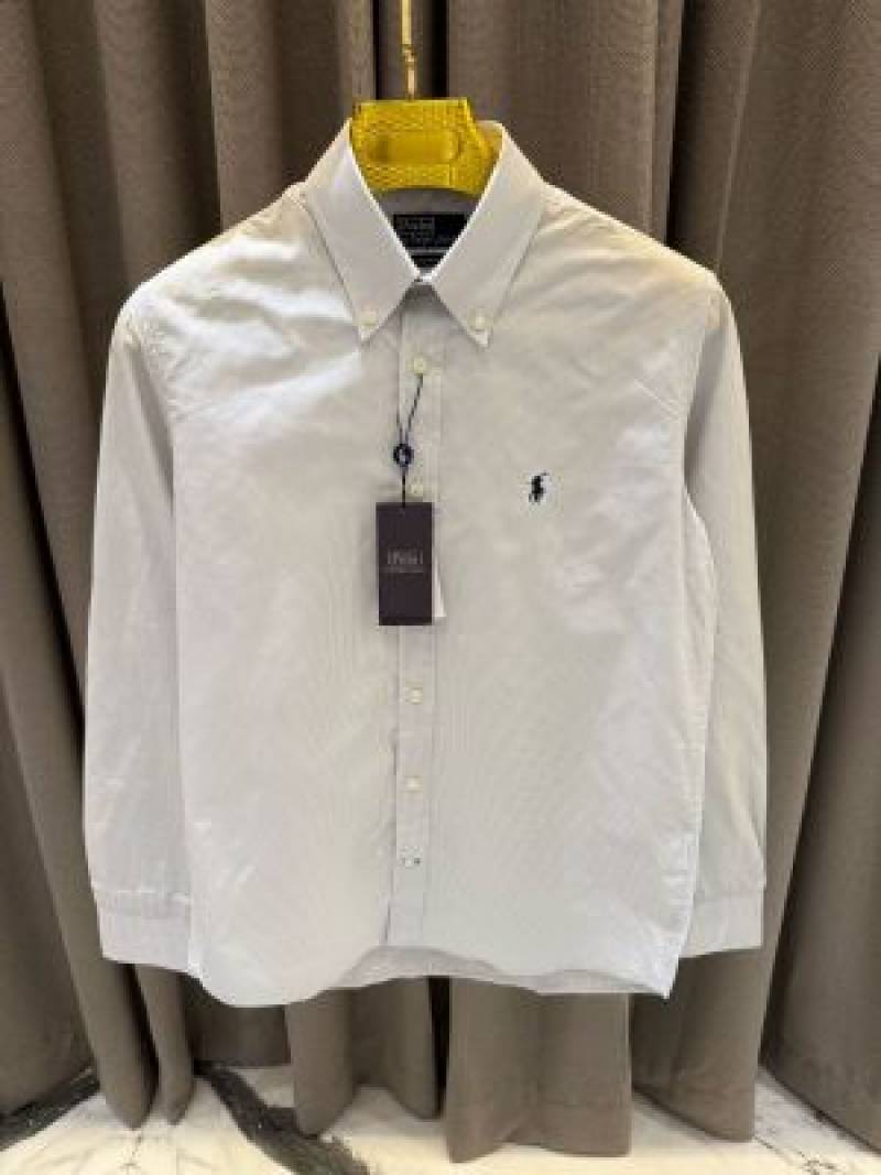 Ralph Lauren Chest Logo Full Sleeves Shirt Grey