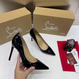 Christian Loubouttinn Miss Iriza 10 Black Z Heels Patent With OG Box & Dust Cover NW53