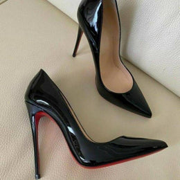 Christian Loubouttinn Miss Iriza 10 Black Z Heels Patent With OG Box & Dust Cover NW53