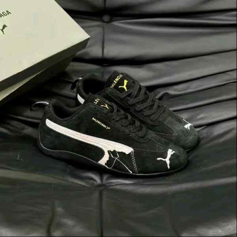 Pummaa. x Balenciaga Speedcat Suede Distressed BLACK