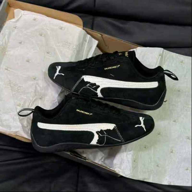 Pummaa. x Balenciaga Speedcat Suede Distressed BLACK