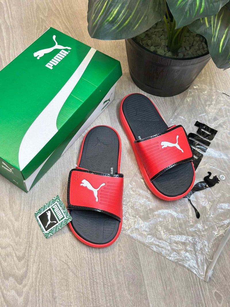 Puma Softride Adjust Premium Red Black Flip Flop