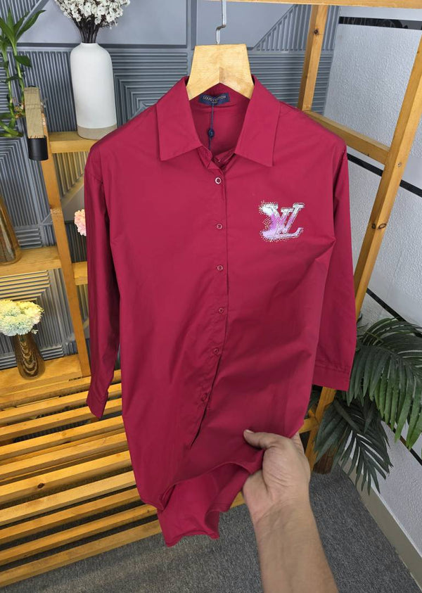 LV LOGO SHIRT MARRON S135-MR