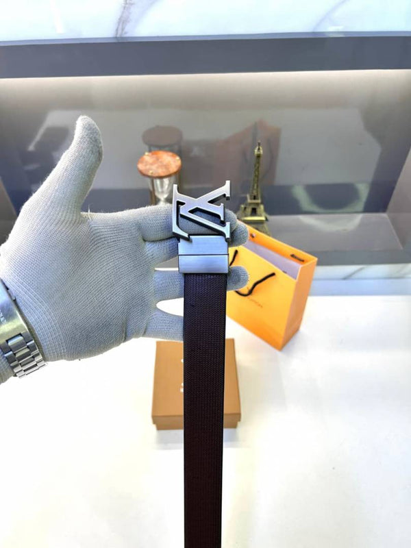 Lv_Loui_ Vuitton Grey Reversible Belt Fa 429