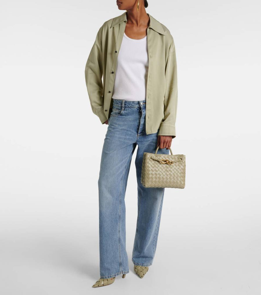 Bottega Veneta Andiamo Khakhi Premium With Dust Cover Packing