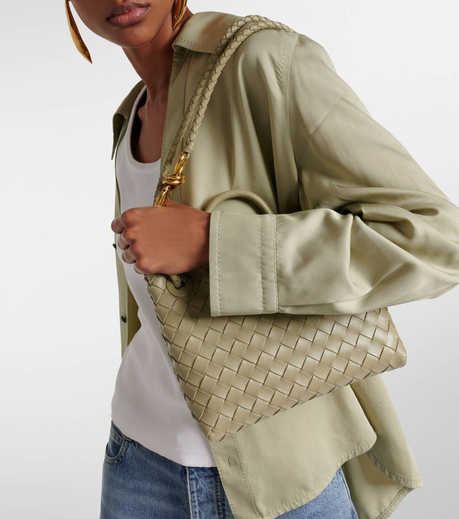 Bottega Veneta Andiamo Khakhi Premium With Dust Cover Packing