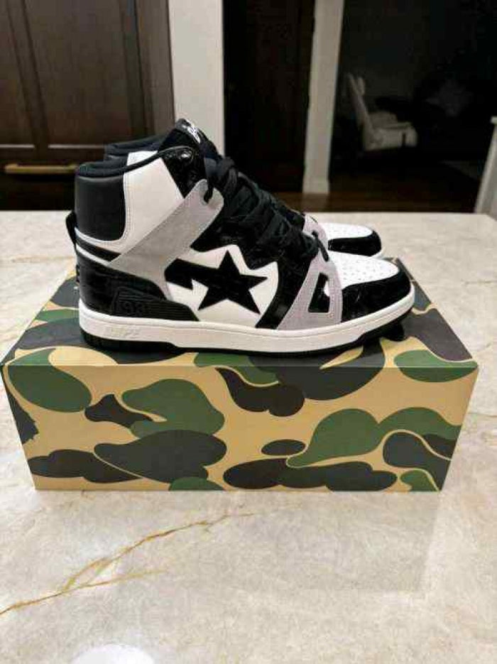 A BathinGahpe Bape Sta 93 Hi Black Light Grey Men S style idea