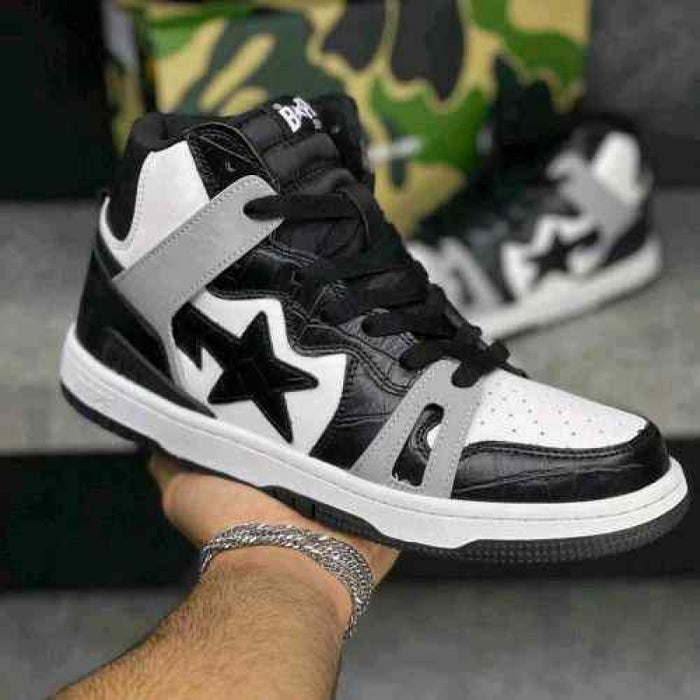 A BathinGahpe Bape Sta 93 Hi Black Light Grey Men S style idea